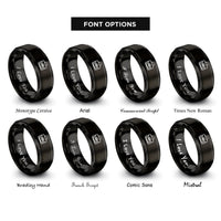 font options for inside engraving on black tool bag rings