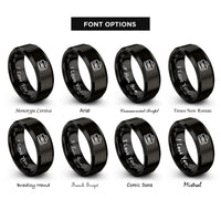 font options for inside engraving on black tool bag rings