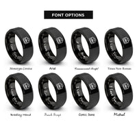 font options for inside engraving on black tool bag rings