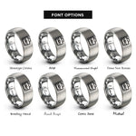 font options for inside engraving on grey tool bag rings