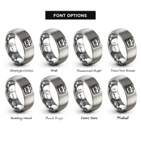 font options for inside engraving on grey tool bag rings