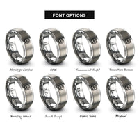 font options for inside engraving on gray tool bag rings