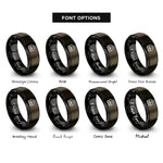 font options for inside engraving on gunmetal & black tool bag rings