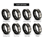 font options for inside engraving on black & silver tool chest rings
