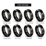 font options for inside engraving on black & gray tool chest rings