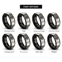 font options for inside engraving on black & gray tool chest rings
