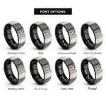 font options for inside engraving on black & grey tool chest rings