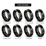 font options for inside engraving on black & silver tool chest rings