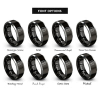 font options for inside engraving on black & silver tool chest rings