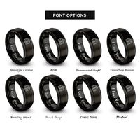 font options for inside engraving on black tool chest rings