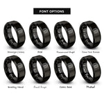 font options for inside engraving on black tool chest rings