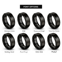 font options for inside engraving on black tool chest rings