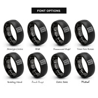 font options for inside engraving on black tool chest rings