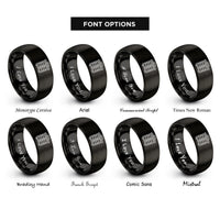 font options for inside engraving on black tool chest rings
