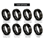 font options for inside engraving on black tool chest rings