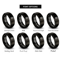 font options for inside engraving on black tool chest rings