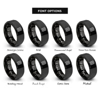 font options for inside engraving on black tool chest rings