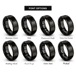 font options for inside engraving on black tool chest rings