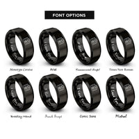 font options for inside engraving on black tool chest rings
