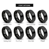 font options for inside engraving on black tool chest rings