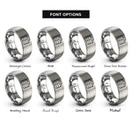 font options for inside engraving on gray tool chest rings