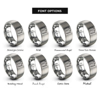 font options for inside engraving on gray tool chest rings
