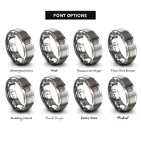 font options for inside engraving on silver tool chest rings