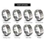 font options for inside engraving on silver tool chest rings