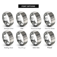 font options for inside engraving on silver tool chest rings