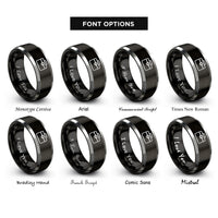 font options for inside engraving on black & gray toolbox rings
