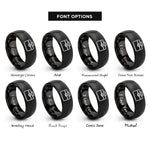 font options for inside engraving on black toolbox rings