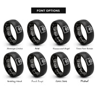 font options for inside engraving on black toolbox rings