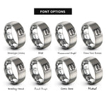 font options for inside engraving on grey toolbox rings