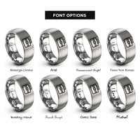 font options for inside engraving on grey toolbox rings