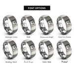 font options for inside engraving on gray toolbox rings