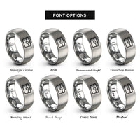 font options for inside engraving on gray toolbox rings
