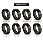 font options for inside engraving on gunmetal & black toolbox rings