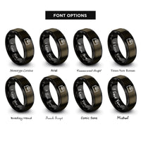 font options for inside engraving on gunmetal & black toolbox rings