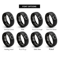font options for inside engraving on black tooltip bubble rings
