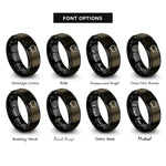 font options for inside engraving on gunmetal & black tooltip bubble rings