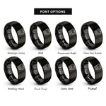 font options for inside engraving on black tooth rings