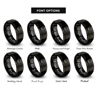 font options for inside engraving on black tooth rings