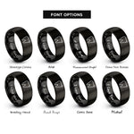 font options for inside engraving on black tooth sparkle rings