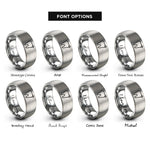 font options for inside engraving on grey tooth sparkle rings