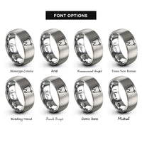 font options for inside engraving on grey tooth sparkle rings