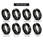 font options for inside engraving on black & grey toothbrush rings