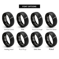 font options for inside engraving on black toothbrush rings