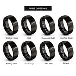font options for inside engraving on black toothbrush rings