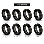 font options for inside engraving on black toothbrush rings