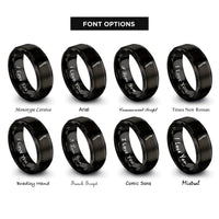 font options for inside engraving on black toothbrush rings